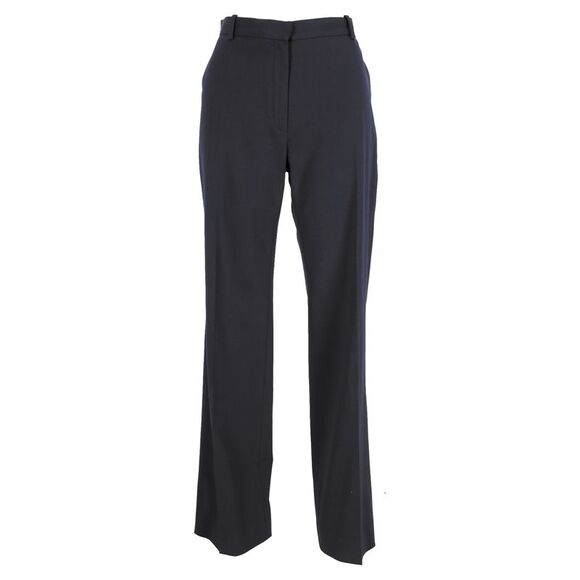 Lanvin Straight Leg Trousers in Navy Blue Wool